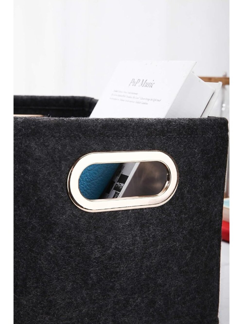 Collapsible Storage Bins Foldable Felt Fabric Storage Basket Organizer Boxes Con - Picture 7 of 8